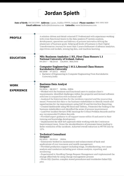 Currículum vitae / CV de analista de negocios junior: consejos y orientación para 2023